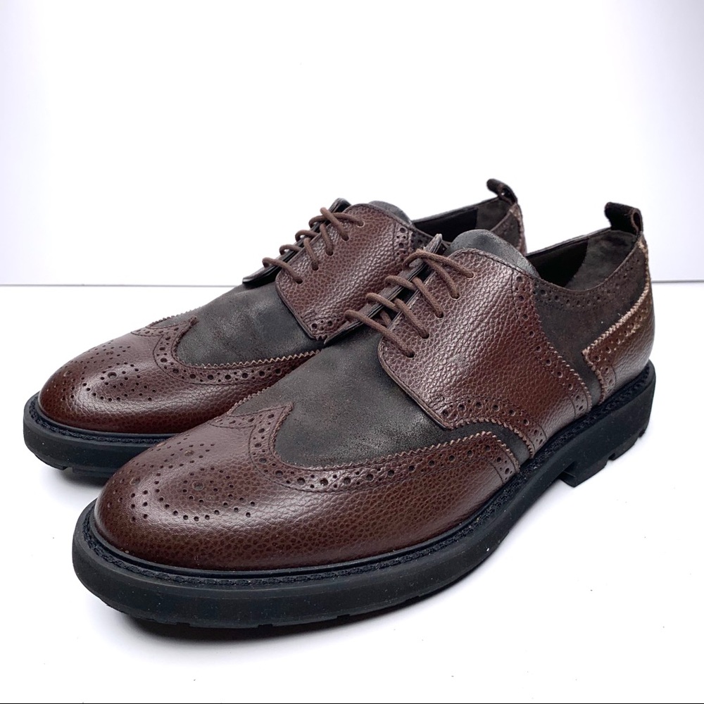 Tod's Two-Toned Brown Men's Leather Wingtip Oxford